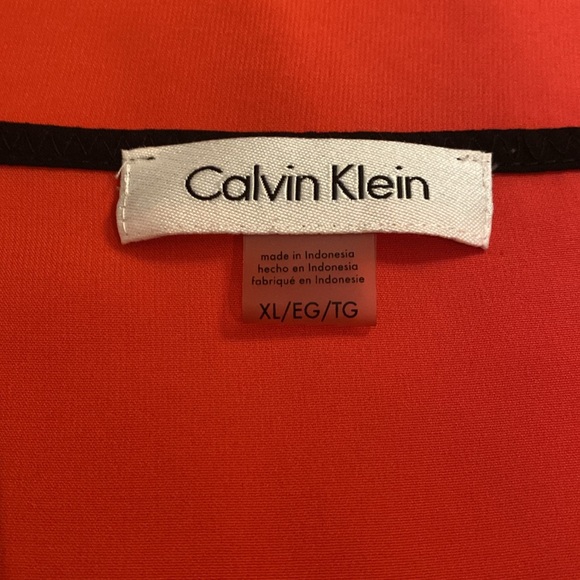 Calvin Klein Flowing Red Tank Top with Black Piping Size XL - Picture 5 of 7